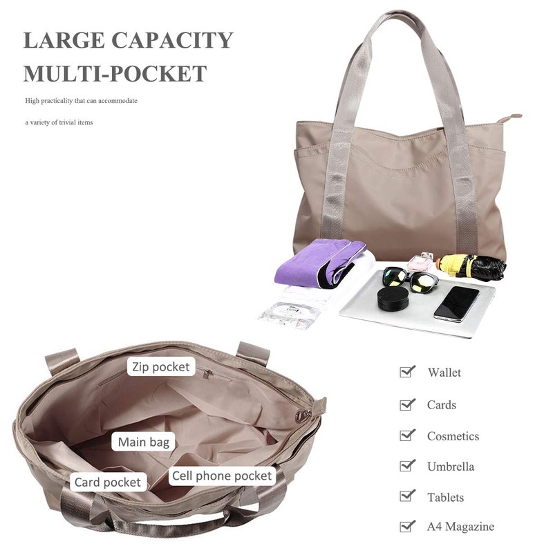 NICOLE & DORIS Nylon Tote Bag for Women Large Shopper