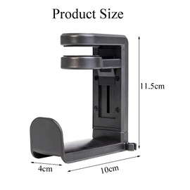 LZZEM Under Desk Headphone Stand Holder 360° Adjustable Rotating Arm Clamp Mount Universal Adjustable Gaming Headset Stand Built in Cable Storage for Home Study Desk