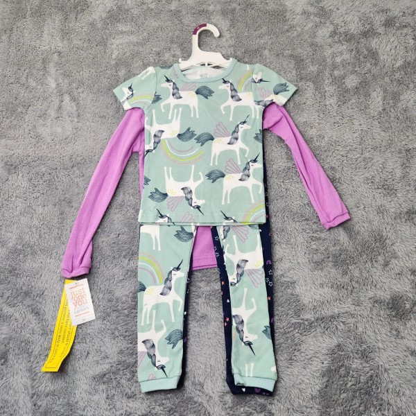 Just One You Girls 3T Unicorn Pajama Set 4-Piece Made