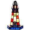 Bieye L11005 Lighthouse Tiffany Style Stained Glass Accent Table Lamp