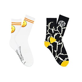 Dragon Ball Z Crew Socks (2 Pair Pack) - Lightening, Goku, 4 Star Dragon Ball - Fits Mens Shoe Size 9-13