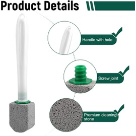XIAOCHUAN Pumice Stone Toilet Bowl Cleaner With Long Handle Pumice Stone Toilet Cleaner Rust and Grease Stain Clean Suitable for Toilets Bathroom Sink,BBQ 2 Wand+ 10 Pack Pumice Stones
