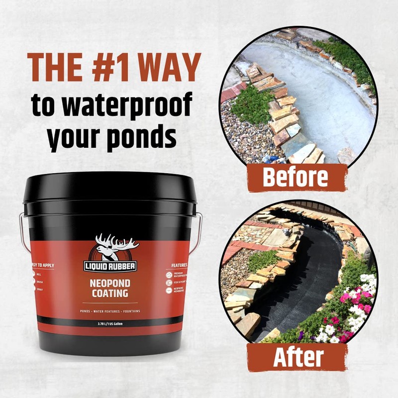 Liquid Rubber NeoPond Waterproof Pond Sealant - Fish and Plant