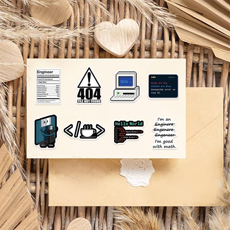 Programming Stickers,Gift for Developers Programmers Hackers Engineers,50Pcs Program Stickers for