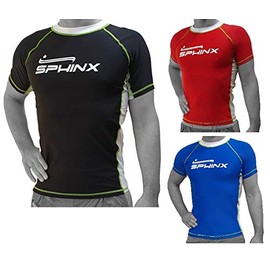 Kenneth J Lane Unisex Sphinx Rashguard Manica Corta Rash Guard Shirt, red