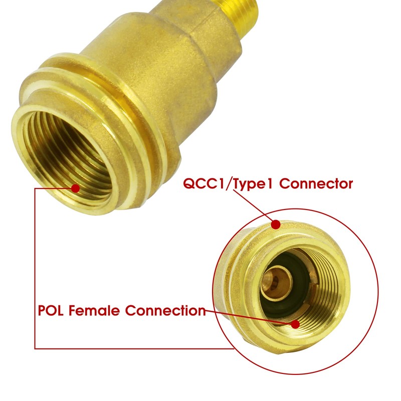 MOFLAME Propane Gas Brass Tee Adapter with 3 Port for