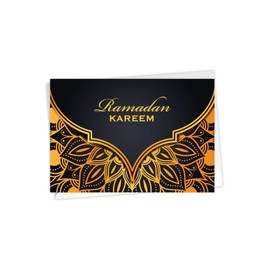 The Best Card Company Ramadan Paper Card with 5 x 7 Inch Envelope (1 Card) Ramadan Kareem Luxury C10387RDG
