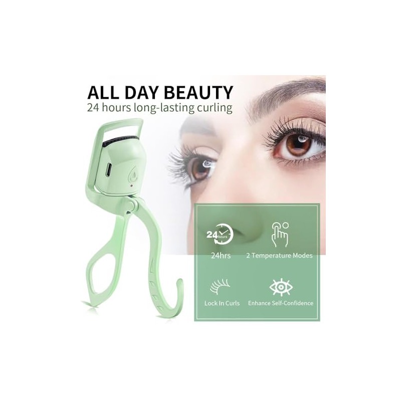 Heated Eyelash Curler for Women, USB Rechargeable Lash Curling Beauty