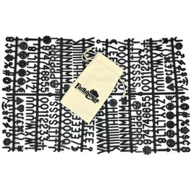 Letter Set for Changeable Felt Letter Boards, 340 1 Inch Characters (Includes Letters, Symbols/Emojis, Numbers, Punctuation) & Burlap Storage Bag (Black)