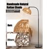 Rattan Floor Lamp- Boho Standing Lamp with Remote Control and