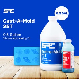 Specialty Resin & Chemical Cast-A-Mold 25T RTV (1/2 Gallon) | 2-Part Liquid Silicone Mold Making Kit | Rubber Molding Compound for Casting Epoxy Resin, Wax, Soap, Plaster, Cement, and More