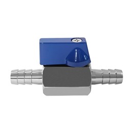 Beduan 3/8” Hose ID Barb Ball Valve 304 Stainless Steel Mini Shut Off Valve for Water Gas Fuel Drip Irrigation and Aquariums