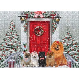 Doggie of The Day Chow Chow Dogs - Christmas Welcome - Jigsaw Puzzle for Adults - Interlocking Puzzle Game Artwork - Gift for Dog Lovers, 200 pcs. DOTD200PZLE621