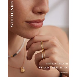 WEDDINEN 14k Gold Filled Plated Gold Rings for Women Non Tarnish,Dainty Stackable Thumb Rings for Women,Gold Band Waterproof Ring,Womens Rings Size 10