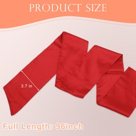 Junwapy Wedding Satin Sash Belt Women Dress Sash Bridal Belt Waist Belts for Party Special Occasion Formal Prom Dresses 3.74'' Wide - (Wide Red)