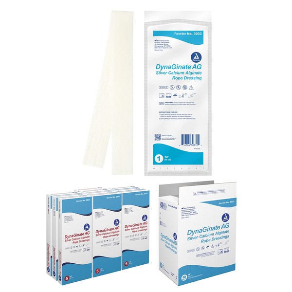 Dynarex DynaGinate AG Silver Calcium Alginate Dressing, Soothing Dressings for