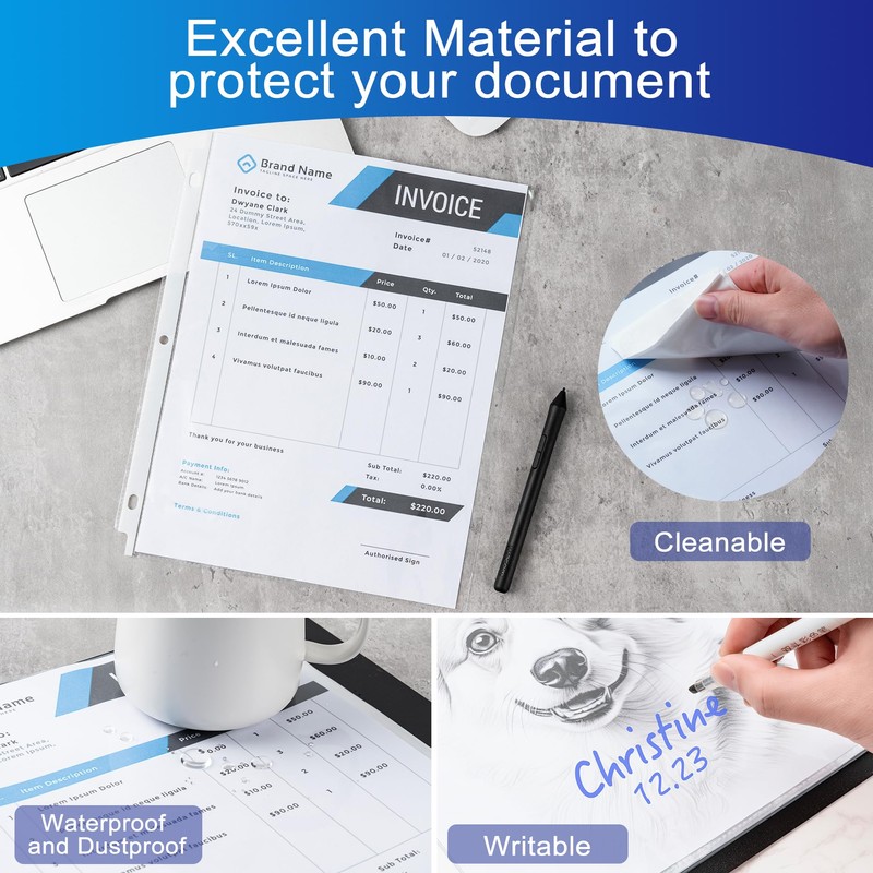 Aegero 65 Pack Clear Sheet Protectors, 8.5 x 11 inch