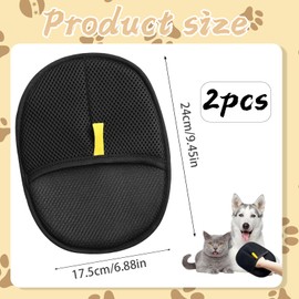 QckZee Pack of 2 Double Sided Pet Grooming Gloves, Reusable Pet Hair Removal Gloves, Anti-Static Gloves for Cats and Dogs, for Washing, Hair Removal and Grooming
