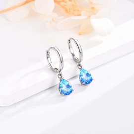 Earrings Silver 925 Hanging AAA Cubic Zirconia Hoop Earrings Gold Earrings Women Jewellery Gift, Silver