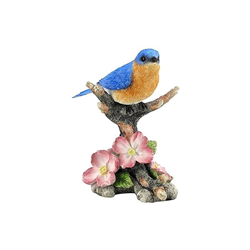 US 4.88 Inch Bluebird on Branch with Flowers Decorative Figurine,