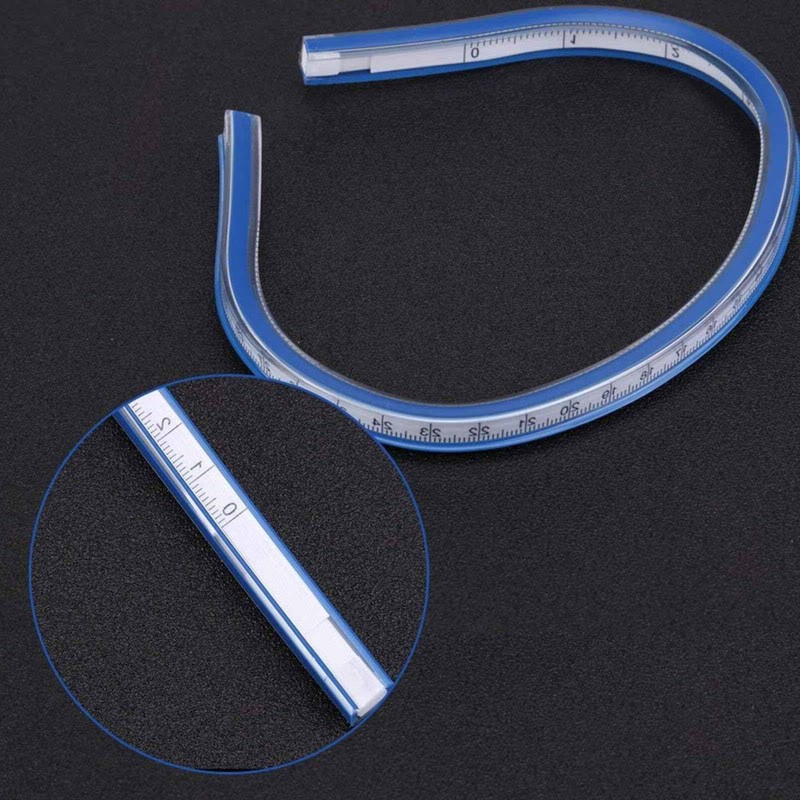 30cm Flexible Curve Ruler Plastic Double Sided Ruler for Engineering