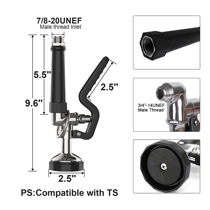 Pre-Rinse Spray Valve Commercial Sink Sprayer 1.42 GPM High Pressure