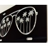 Palm Tree Sunglasses Car Tag Diamond Etched Vanity Front Aluminum
