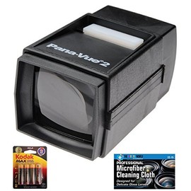 Pana-Vue 2 Illuminated Slide Viewer + AA Batteries + Microfiber Cleaning Cloth