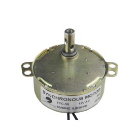 CHANCS TYC-50 Synchronous Gear Motor 12V AC 0.8/1RPM 4W Solid Shaft CCW Small Electric Motor for School Project