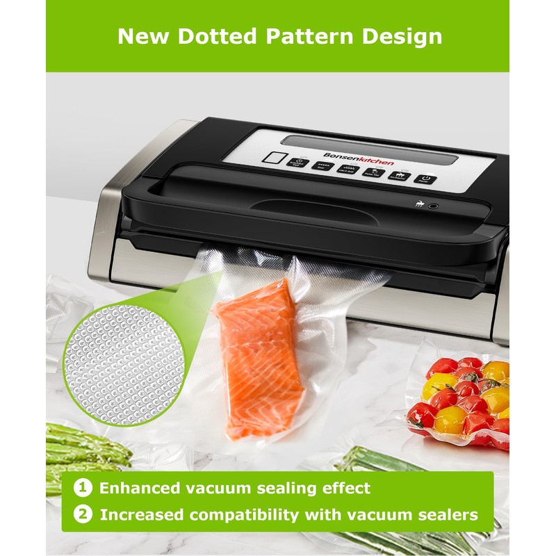 Bonsenkitchen 6 Rolls 8" x 16' Vacuum Sealer Bags for