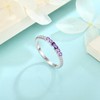Inpasne Stackable Eternity Amethyst Ring for Women 925 Sterling Silver