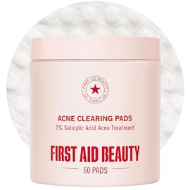 First Aid Beauty Acne Treatment Pads (60 Count) | 2% Salicylic Acid Maximum Strength Acne Pads for Face | Non-Drying Chemical Peel & Pore Cleanser for Sensitive Skin