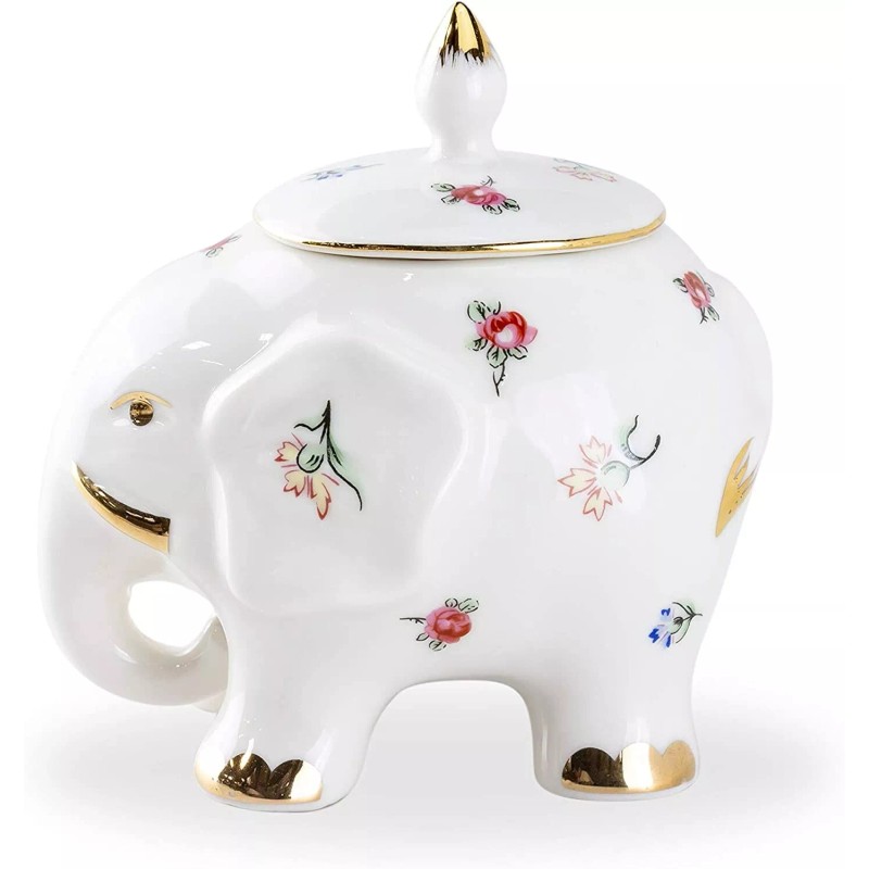 Grace's Teaware Grace Teaware Happy Elephant Dragonfly Butterfly Teapot/Sugar Creamer.