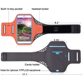 DFV mobile - Professional Cover Ultra-thin Armband Sport Walking Running Fitness Cycling Gym for Oukitel C16 (2019) - Orange