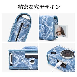 Rieibi Instax Mini EVO Case, Hold Charging Hole, Convenient Charging, instax mini Evo Camera Bag for Fuji Instax Mini EVO Instant Camera Chekievo Protective Case Removable Top Cover with Adjustable