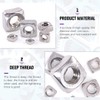 Swpeet 220Pcs 304 Stainless Steel 6 Sizes Metric Square Nuts