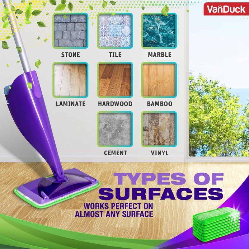 VanDuck Reusable Mop Pads Compatible with Swiffer WetJet (2 Pack)
