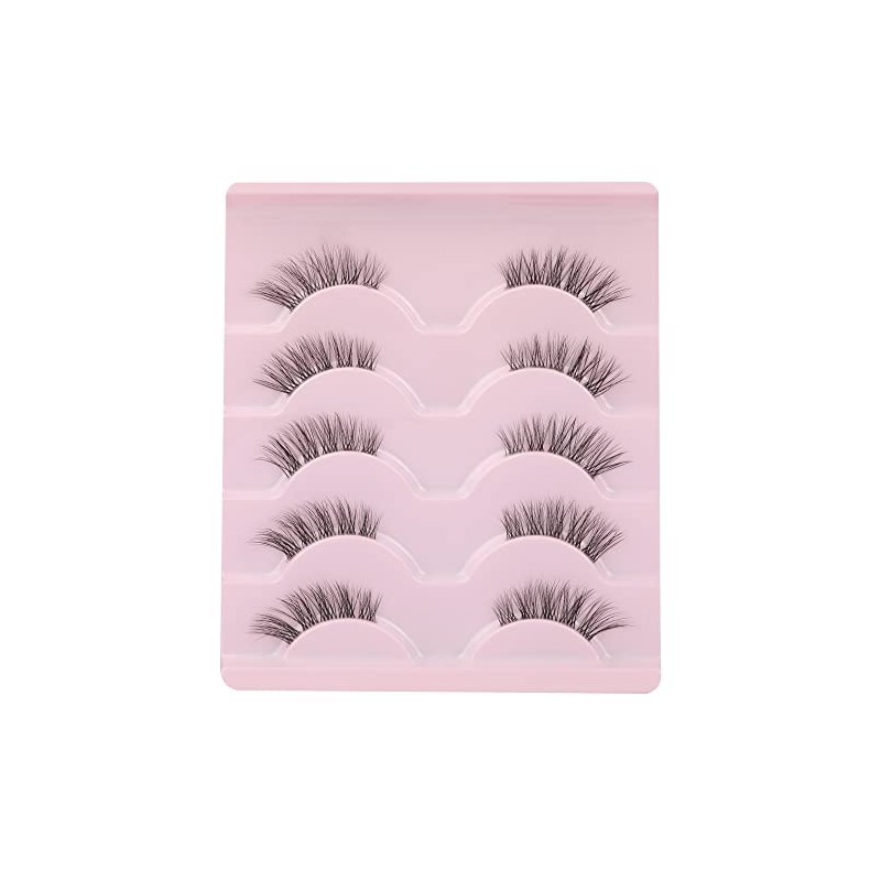 Ruairie False Eyelashes Natural Half Lashes With Clear Band 5