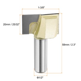 QUARKZMAN Flush-Mounted Router Bit 1-3/8" Diameter 1/2" Shank Carbide Cutting Blade Surface Planer Cutter for Woodworking