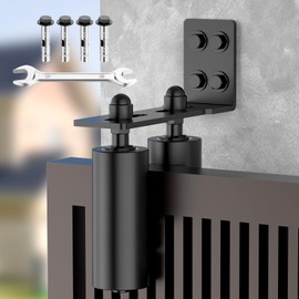 YogePote Slide Gate Roller Guide with Heavy Duty Steel L Wall Mounting Bracket, Adjustable Nylon Sliding Gate Support Assembly for Rolling Gate, Sliding Door, Wood Door, Garage Door (Black-1pc, 6in)