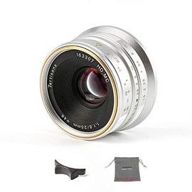 7artisans 25mm F1.8 APS-C Manual Fixed Lens for Panasonic/Olympus Mico 4/3 Mirrorless Camera(Silver)