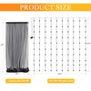 Fomcet Black Tulle Backdrop Curtains with Lights String 10FT X