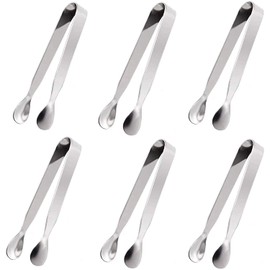 Ice Tongs Sugar Cubes Tongs - Stainless Steel Mini Serving Tongs Appetizers Tongs Small Kitchen Tongs for Tea Party Coffee Bar (6 PCS)