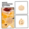 jojofuny 100pcs Pumpkin Shape Wooden Buttons Hand Made DIY Cartoon