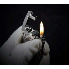 Oil Petrol Gasoline Metal Lighter, Spark by Retro Rocker Switch, Color in Gun Metal with Gift Box, Chief
