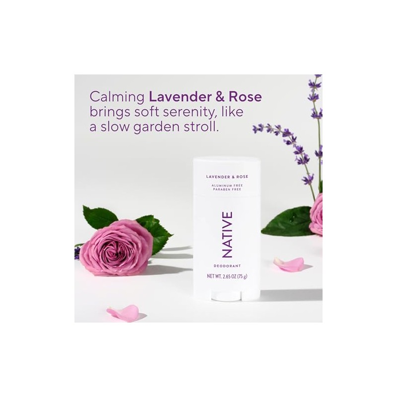 Native Desodorante nativo – desodorante natural, Lavanda y rosa., Único
