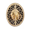 Chinese Antique Cabinet Handle Brass Circular Plaid Bookcase Knob for