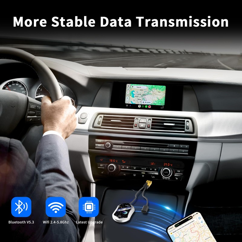 Wireless CarPlay Adapter, Super Fast Upgrade from Wired CarPlay to