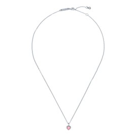 Ted Baker Hannela Crystal Heart Pendant Necklace For Women (Silver/Pink Crystal)