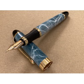 Rhapsody Jinhao x450 0.5mm Medium Point Blue Marble Fountain Pen